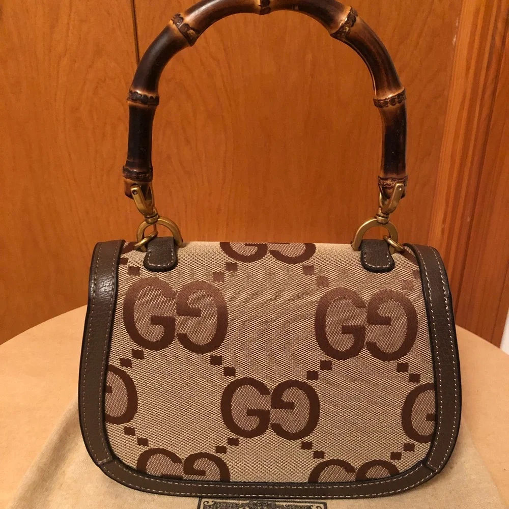Gucci Bamboo 1947 Jumbo GG Small Top Handle Bag - Picture 5 of 16